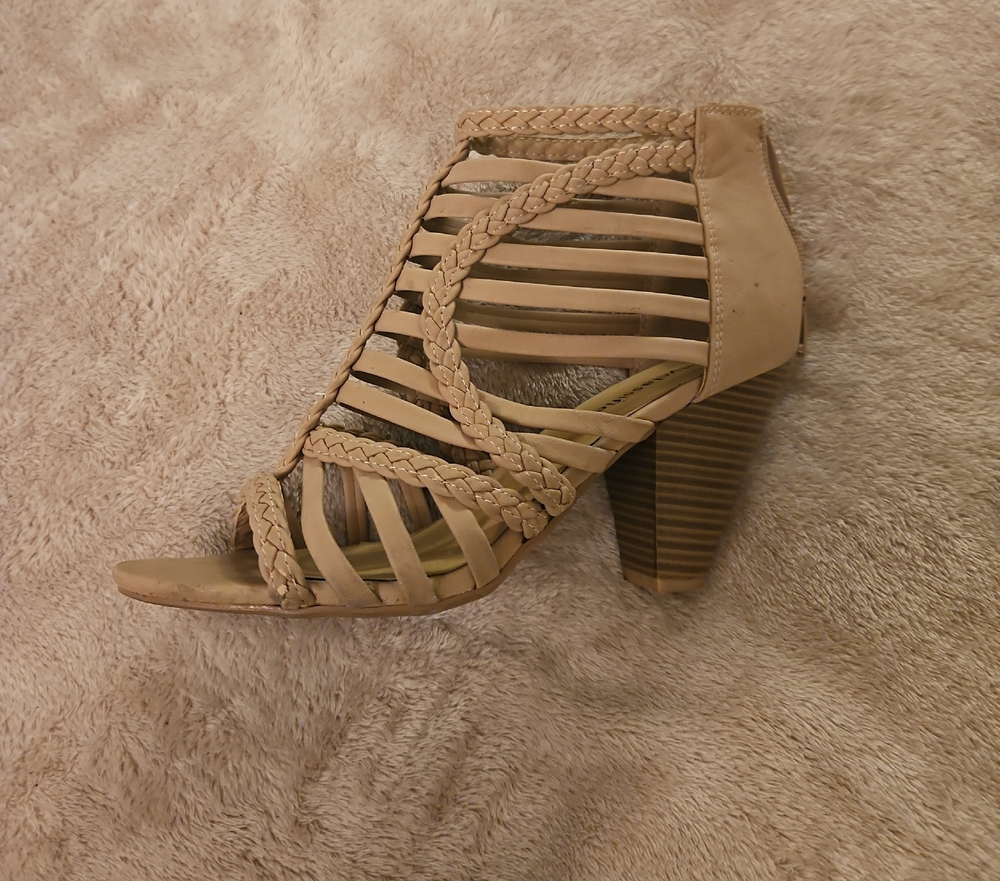 Cityclassified Tan Heels Cage Sandals